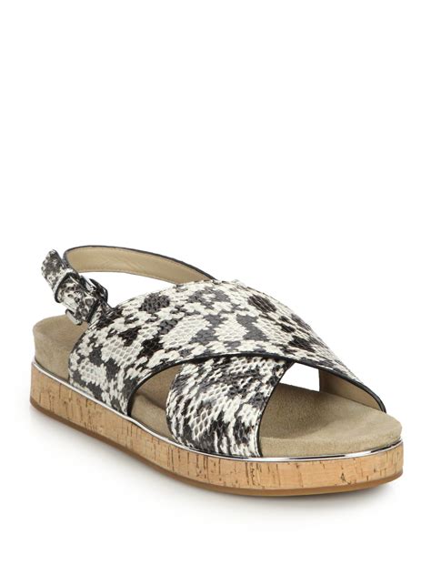 women michael kors flat shoes|Michael Kors snakeskin flats.